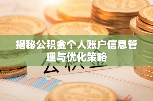 路桥揭秘公积金个人账户信息管理与优化策略