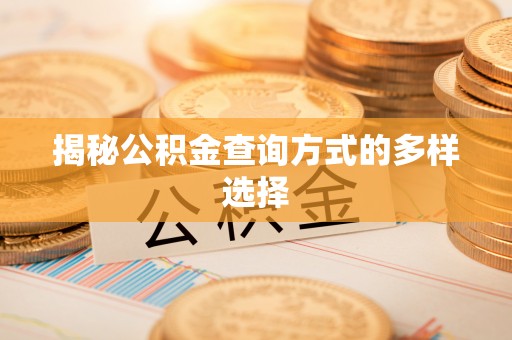 路桥揭秘公积金查询方式的多样选择